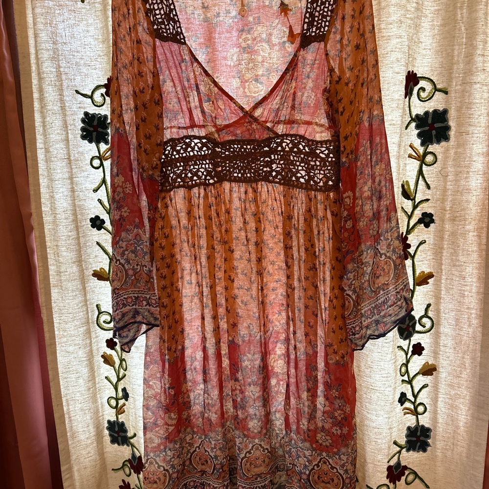 ECI Pink and Orange Resort Sundress  . Hippie Halloween- festival dress